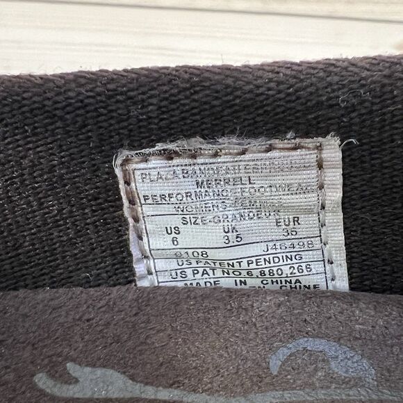 Merrell Plaza Bandeau Shoe Womens 6 Espresso Brown Suede Mary Jane Slip On Wedge - Picture 10 of 14